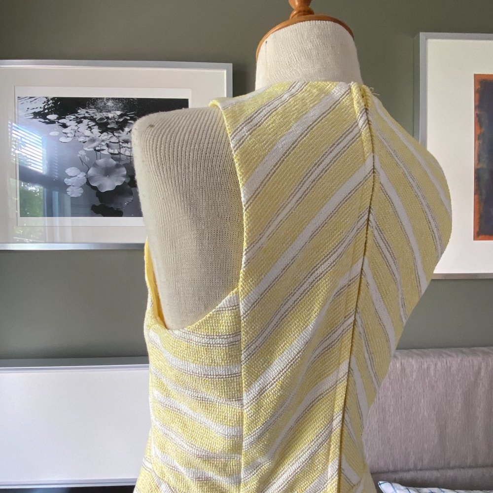 ❤️ Mi Ami Sleeveless Summer Party Dress in Yellow, White and Gold MEDIUM - J184 - Picture 5 of 9